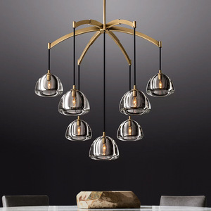Lustre en cristal à 9 lumières, grand modèle, taillé et poli à la main, <span class=keywords><strong>suspension</strong></span> multi-ports, <span class=keywords><strong>luminaire</strong></span> suspendu en <span class=keywords><strong>grappe</strong></span> pour grand hall d'entrée - Product Image 6