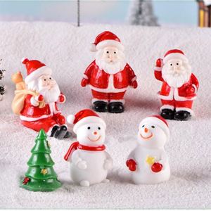 Ornement de Noël miniature en résine FX, figurine bonhomme de neige et Père Noël, décoration micro-paysage, mini-train de Noël pour cadeau jouet pour enfants - Product Image 6