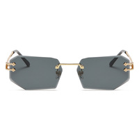 Lunettes de Soleil de Luxe Designer 2025 en Métal Personnalisé, Branches Biseautées, Sans Monture, Unisexe, Logo Personnalisable, Protection UV400