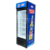 Refrigerador Exhibidor de Una Temperatura con Puerta de Vidrio y Pantalla Digital, Enfriador Comercial de Bebidas para Uso en Tiendas