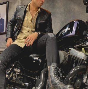 Dallas Black <b>Leather</b> Café <b>Racer</b> Motorcycle <b>Jacket</b> – Genuine <b>Leather</b> Slim Fit Riding <b>Jacket</b> with YKK Zippers - Product Image 5