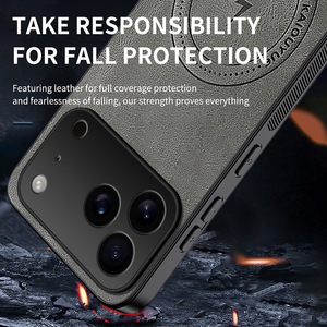 Coque de téléphone magnétique sans fil pour <span class=keywords><strong>iPhone</strong></span> 17 Air 16E 16 <span class=keywords><strong>Pro</strong></span> Max 15 14 14 12 <span class=keywords><strong>11</strong></span> Plus Napa-texturé TPU + PC Bumper - Product Image 4