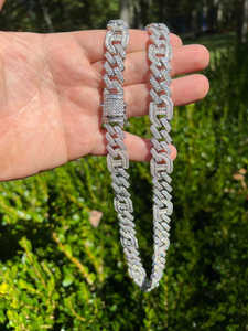 Collar de Cadena Cubana con Engaste de Bisel, Joyería Unisex de Moda, Regalo, Venta al por Mayor, Estilo Hip Hop Lujoso, Joyería para Fiestas, Más Vendido - Product Image 5