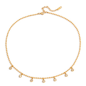 Collana Girocollo Minimalista ERESI in Acciaio Inossidabile Placcato Oro 18K PVD con Zirconi, <span class=keywords><strong>Gioielli</strong></span> che non si ossidano - Product Image 5