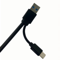 Kabel Data Pengisian Daya USB 3.0 2-in-1 Kecepatan Tinggi Terlindungi, PVC Tahan Lama, Tipe-C USB-A Micro-B 5Gbps 28AWG Tembaga Murni untuk Komputer dan Kamera