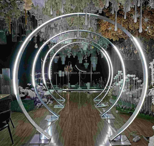 <span class=keywords><strong>Tunnel</strong></span> en métal de cadre d'arche de lumière menée blanche de mariage de coeur d'amour pour la décoration de parc de fête d'événement - Product Image 3