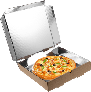 Boîtes à <span class=keywords><strong>pizza</strong></span> en papier thermique en aluminium personnalisées ECO pour restaurants, boîtes en papier de qualité alimentaire pour l'emballage des aliments - Product Image 1