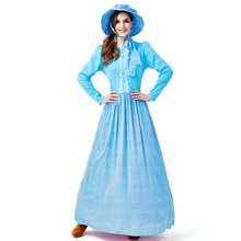 Costume da Cameriera Blu Stile Campagna per Cosplay <span class=keywords><strong>di</strong></span> Personaggi dei Cartoni Animati, Abito da Contadina per Carnevale e Halloween - Product Image 3
