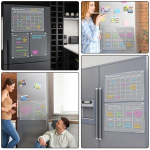 Juego de 4 Pizarras Magnéticas <span class=keywords><strong>para</strong></span> Refrigerador, <span class=keywords><strong>Pizarra</strong></span> Blanca de Borrado en Seco, <span class=keywords><strong>Pizarra</strong></span> Magnética de Acrílico Transparente - Product Image 5