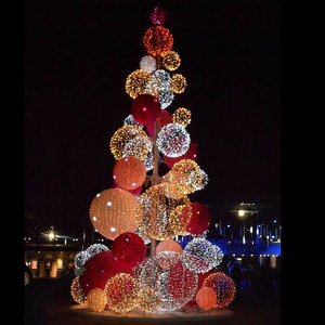 Árbol de esfera iluminado comercial gigante 3D esfera iluminada al aire libre BOLA DE Navidad árbol motivo Luz - Product Image 1