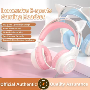 2024 Günstige G35 Macaron Wired 3,5mm Cat Ear LED Gaming Headset Kopfhörer <span class=keywords><strong>Overear</strong></span> mit Mikrofon kabel für Mädchen PS4 PS5 Spiele - Product Image 3