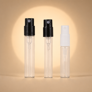 Ready to Ship Mini Glass Perfume <b>Spray</b> Bottle 2ml 3ml 5ml Clear Fragrance Sample Vial with <b>Black</b> and White Cap - Product Image 1