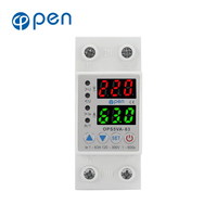 Protecteur de surtension et de sous-tension réglable sur rail DIN 63A 230V AC avec protection contre les surintensités