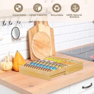 Nouveau design organisateur de capsules de café en bambou de type debout boîte à capsules Nespresso tiroir de <span class=keywords><strong>rangement</strong></span> pour dosettes <span class=keywords><strong>Tassimo</strong></span> - Product Image 2