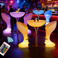 Meubles de bar pour discothèque, salon de nuit, table de bar LED illuminée, meubles LED imperméables, tables hautes pour cocktails