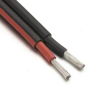 pv solar panels cable electric wire black red xlpo tinned copper dc solar cable pv wire 6mm twin pv cable