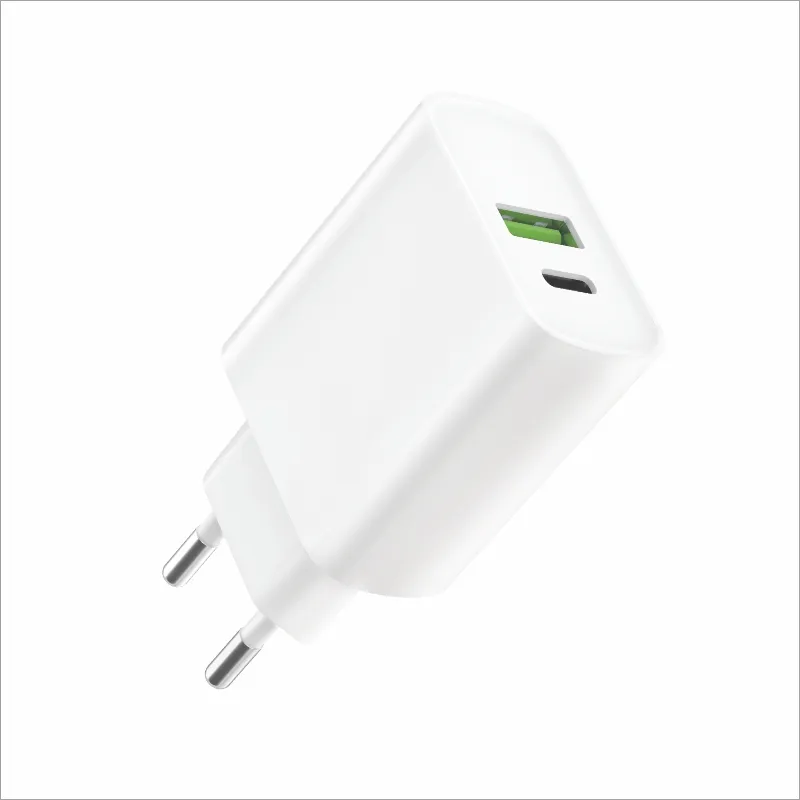 Pogo Pengisi Daya Dinding Super Cepat PD + QC3.0, Adaptor Pengisi Daya Dinding 18W Colokan EU untuk Iphone Pengisi Daya Huawei untuk Oppo