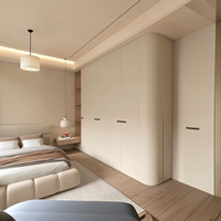 Échantillon moderne personnalisé blanc en forme de L en bois de teck classique simple MDF dernier modèle de garde-robe de salon chambre à coucher armoire