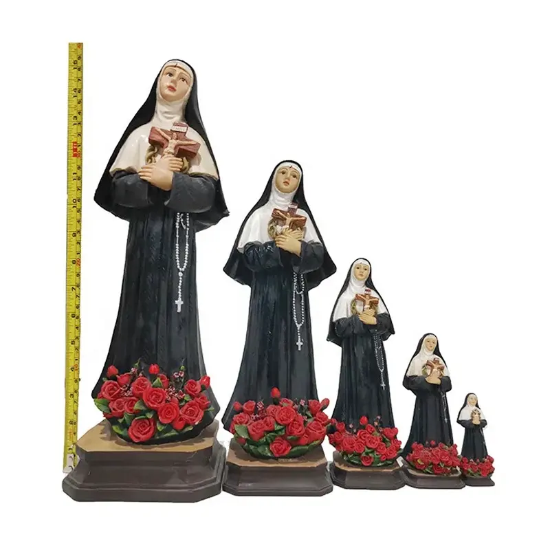 Haute qualité résine Art chrétien décor à la maison Sainte Rita Statue artisanat Souvenirs Figures produits religieux catholiques