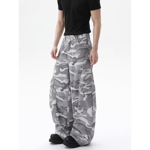 Jeans de Camuflaje Ligeros Huanqiu, Corte Holgado con Bolsillos Laterales, Cintura Media, Talla Grande, Lavados, para <span class=keywords><strong>Hombre</strong></span> - Product Image 4