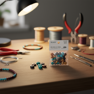 Perline in Legno ILAN 5x12mm Multicolore per Creazione di Gioielli - Product Image 2