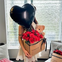 Coffret Cadeau AYOYO Oursons en Peluche Rose Éternelle pour la Saint-Valentin et Anniversaire, Savon Fleur Artificielle, Poupée, Fournitures pour la Saint-Valentin