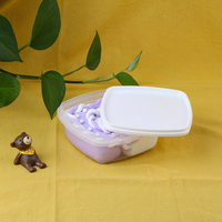 Boîte d'emballage jetable de boule de crème glacée carrée en plastique de conservation de congélation de pp avec le couvercle