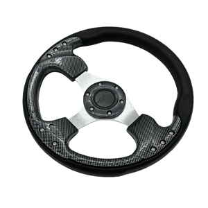 사용자 정의 색상 <span class=keywords><strong>12</strong></span>.5 인치 PU 탄소 보트 스티어링 휠 수정 골프 카트 스티어링 휠 - Product Image 3