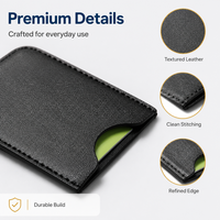 Dompet Kartu Kulit PU Premium Tipis Jahitan Kontras Kantong Depan Datar Gaya Bisnis Fashion Butik Grosir Porte