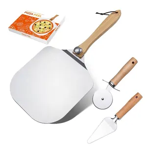 Kit d'accessoires pour four à pizza Pelle à pizza professionnelle avec spatule et coupe-pizza 3 pièces