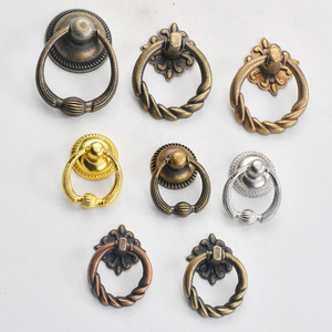 European Style Ring <b>Drawer</b> Pulls Zinc Alloy Cabinet Hardware Antique Finish Single Hole Furniture Handle - Product Image 1