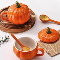Nouveau Produit 2025 – Tasse à Café en Céramique Réutilisable Créative en Porcelaine Citrouille d'Halloween Personnalisée – Fabricant pour Cadeaux Promotionnels