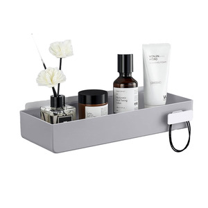 YOHOM moderno gris baño Caddy organizador adhesivo pared azulejo Stick <span class=keywords><strong>ducha</strong></span> Caddy estante flotante plástico champú titular esquina - Product Image 6