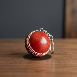 Latest Custom Logo <b>Mini</b> Cricket Ball Keychain Genuine Leather <b>Keyring</b> with Promotions Cricket Fans Gift Use - Product Image 3