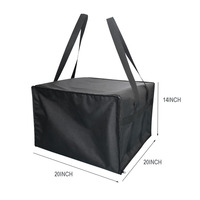 Sac de transport isotherme en tissu polyester 600D à double fermeture éclair avec poignée, motif lettres, pour pizzas et cosmétiques, idéal pour l'export.