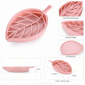 Jabonera con Forma de Hoja y Autodrenaje, Jabonera Antideslizante con Ventosa para Baño y Cocina OEM - Product Image 2