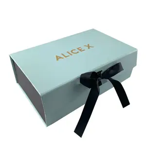 Benutzer definiertes Logo Große weiße Luxus faltbare Fliege Verpackungs boxen Karton Papier Kleidung Geschenk verpackung Box mit Magnet deckel