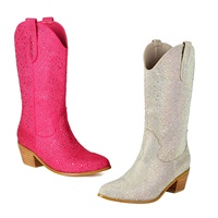 CEHNO Drop Shipping Western Boutique Items Bottes de cowboy pour femme Bottes de cowgirl pour femme avec strass roses