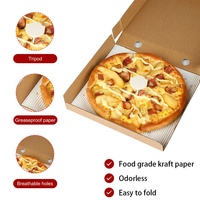 Boîte à pizza en papier kraft au fini mat imprimé personnalisé avec support triangulaire en papier ondulé pour usage industriel alimentaire