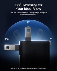 Anker Smart Display <strong>Charger</strong> Nano 45W GaN Fast Charging USB <strong>C</strong> <strong>Charger</strong> 180&deg; Foldable <strong>Plug</strong> Smart Recognition One USB-<strong>C</strong> Port - Product Image 6