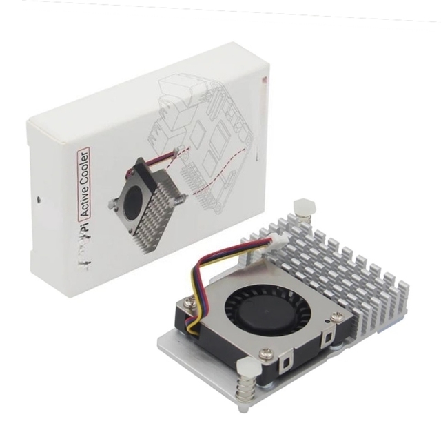 Pi 5 Heatsink Cooler with Active Fans DC 5V PWM Speed Control Anodized Aluminum Original PI 5 Active Cooler