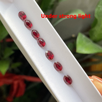 Harga Pabrik Batu Ruby Merah Darah Merpati Buatan Laboratorium Potongan Oval 5x7mm, Batu Sintetis Lepas untuk Perhiasan Kustom