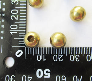 Большие отверстия 4 мм полые латунные бусины 10 мм круглые разделительные бусины - Product Image 3