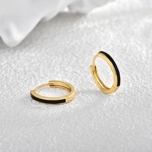 <b>Large</b> Copper <b>Hoop</b> Earrings Gold Plated Trendy Minimalist Design Fashion Enamel Pearl Diamond Mainly Made Alloy Jewelry for Gift - Product Image 1