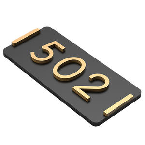 Numéros de chambre d'hôtel en métal personnalisés pour l'intérieur, lettres en acier inoxydable, vente de panneaux personnalisés en acier pour mur - Product Image 1