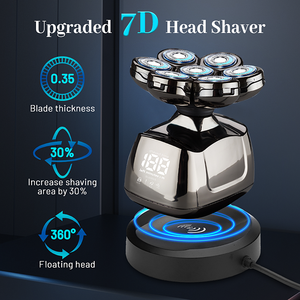 हॉट सेल 6 इन 1 ग्रूमिंग किट इलेक्ट्रिक रेजर बाल्ड मेन बियर्ड ट्रिमर शेविंग मशीन रोटरी वॉटरप्रूफ इलेक्ट्रिक हेयर शेवर - Product Image 3
