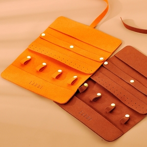 Custom Logo Luxury 1.4mm Microfiber Travel Roll Jewelry Organizer <b>Gift</b> Packaging Jewelry Pouch - Product Image 5