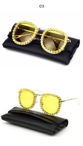 DASIYER <span class=keywords><strong>2022</strong></span> dames <span class=keywords><strong>lunettes</strong></span> de soleil Style européen et américain petit cadre or PC avec 2019 strass <span class=keywords><strong>lunettes</strong></span> nouvelle <span class=keywords><strong>tendance</strong></span> - Product Image 6