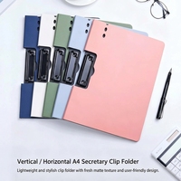 Porte-documents A4 en PP translucide pour impression numérique, avec pince métallique, horizontal et vertical, vente en gros usine