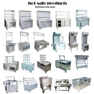 VICTORY acier inoxydable mis en place un décrochage snack chariot SS lait thé chariot nouilles cuiseur nourriture camion teppanyaki cuisine en Thaïlande - Product Image 5